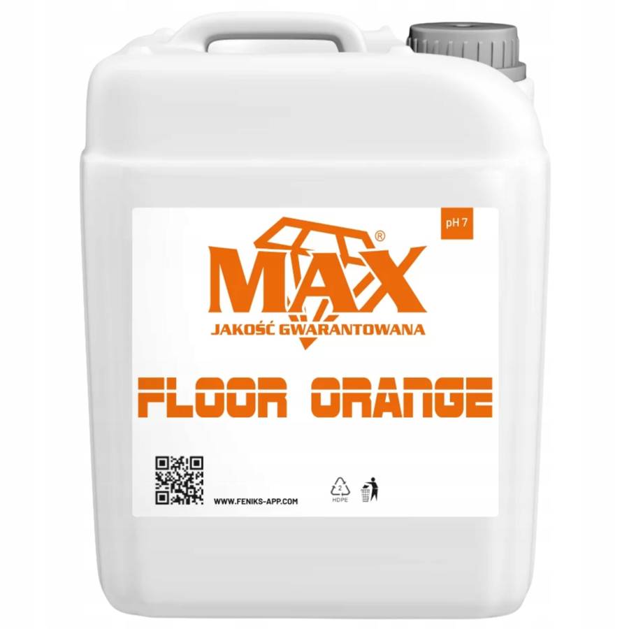 Feniks Max FLOOR ORANGE 5L Płyn do mycia podłóg z alkoholem pomarańczowy zapach FLOOR ORANGE 5l