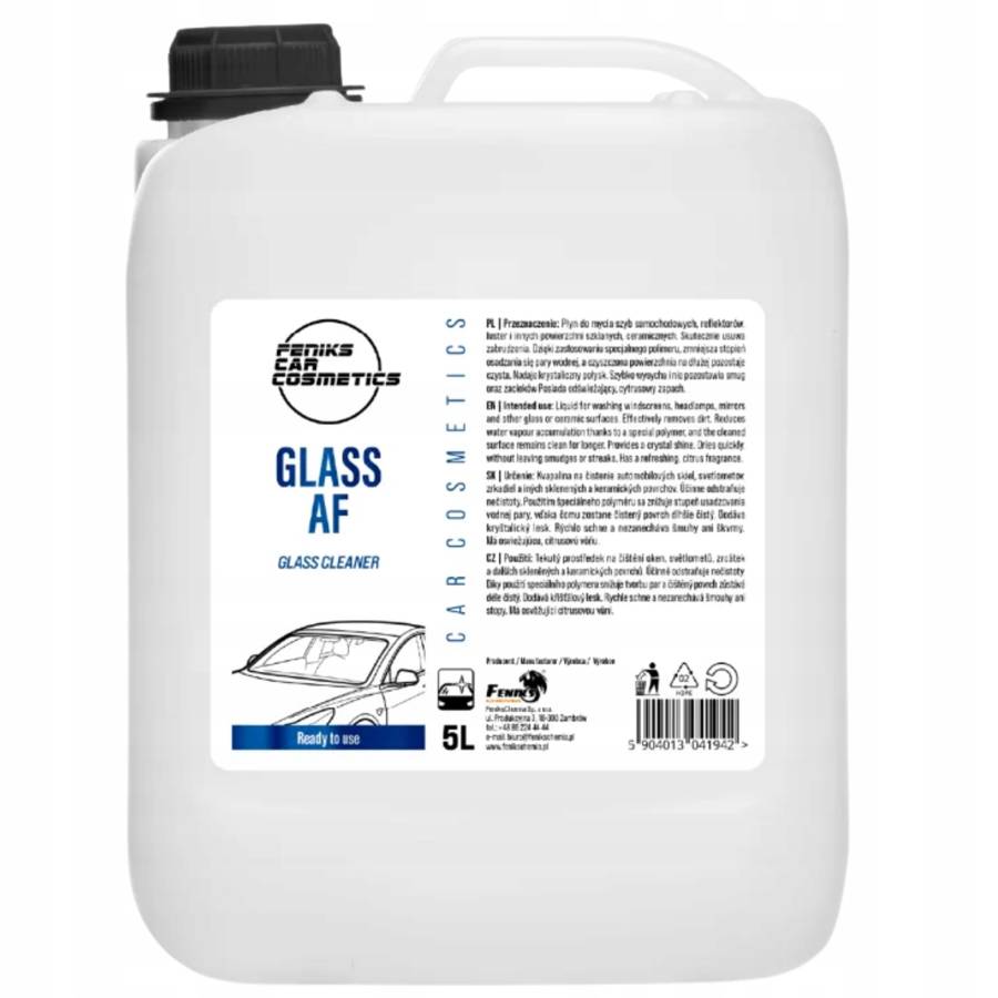 Feniks Glass A-F 5LPłyn do mycia szyb bez smug przeciw parowaniu szyb Glass A-F - 5l