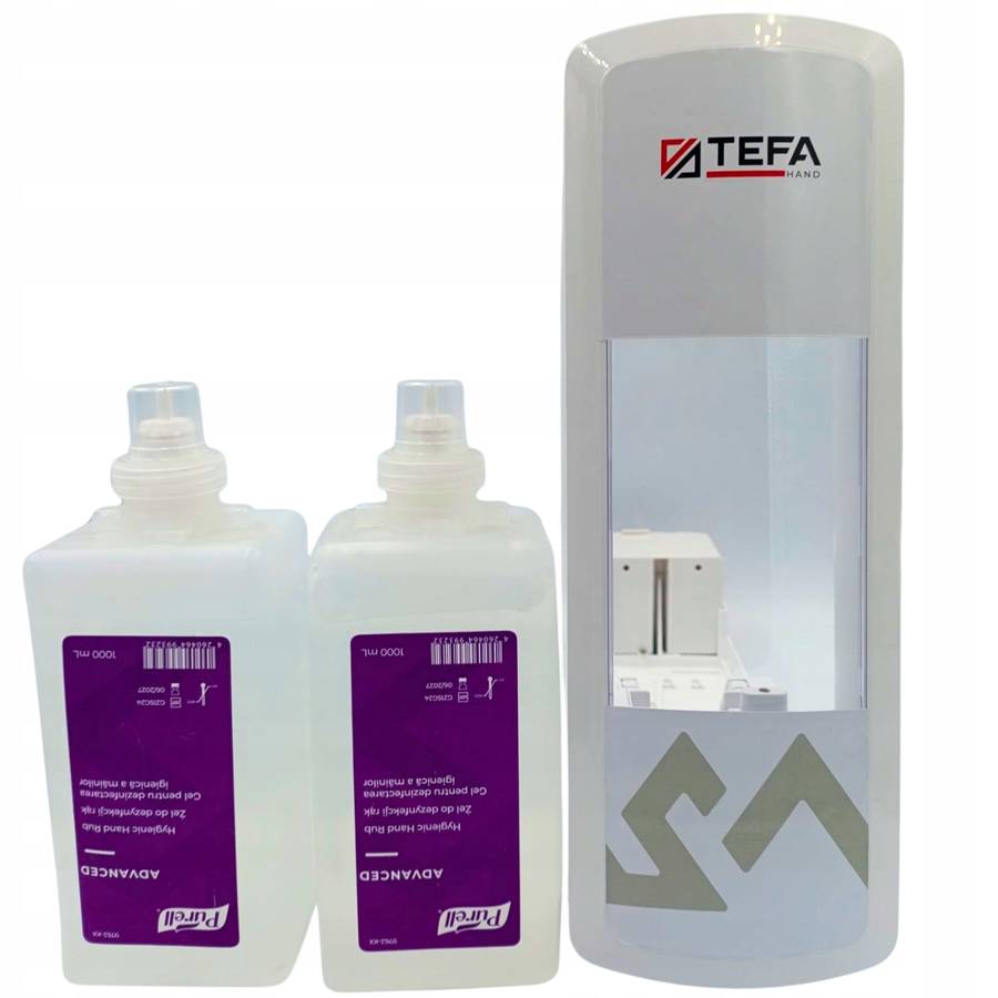 Purell Mydło w piance 1L+1L + automatyczny biały dozownik ścienny ZESTAW