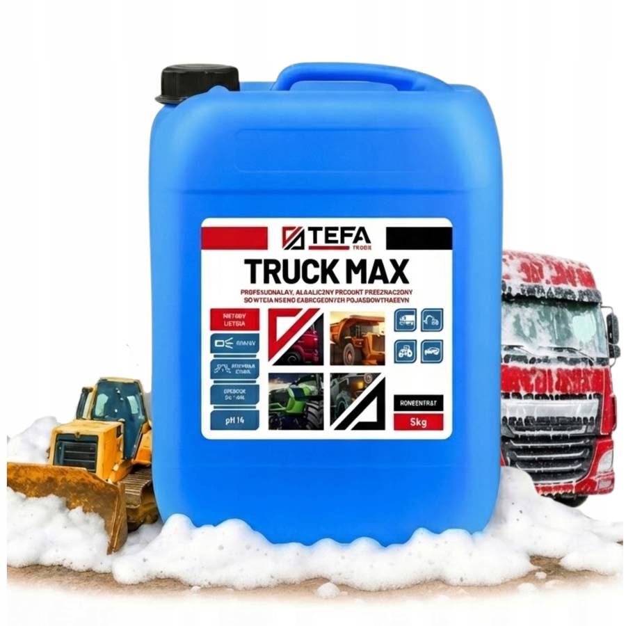TEFA Truck Max 5kg Piana Aktywna Do Mocno zabrudzonych Pojazdów Alkaiczna 