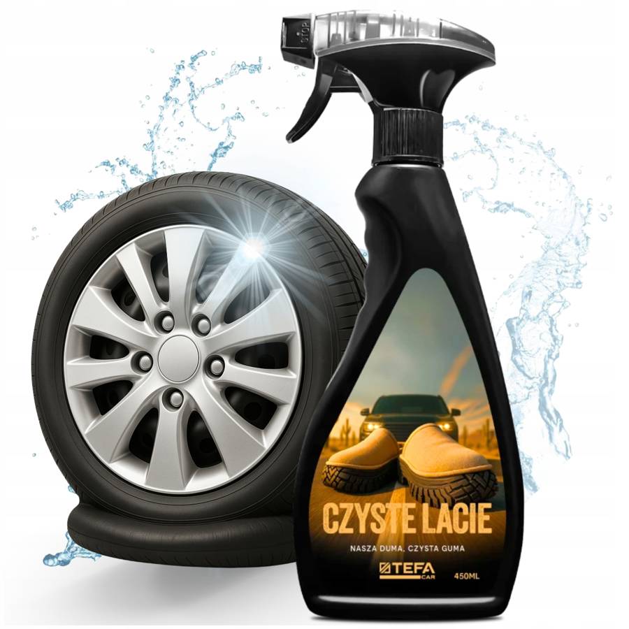 TEFA Car CZYSTE LACIE 450ml SPRAY Do Opon Felg Kołpaków Tłustych Zabrudzeń Odtłuszczania TEFA Car