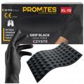 Rękawiczki Nitrylowe XL BLACK Czarne MOCNE GRIP 3D Diamond Bez Pudrowe ProMates