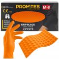 Rękawiczki Nitrylowe M ORANGE Pomarańczowe MOCNE GRIP Diamond Bez Pudrowe ProMates