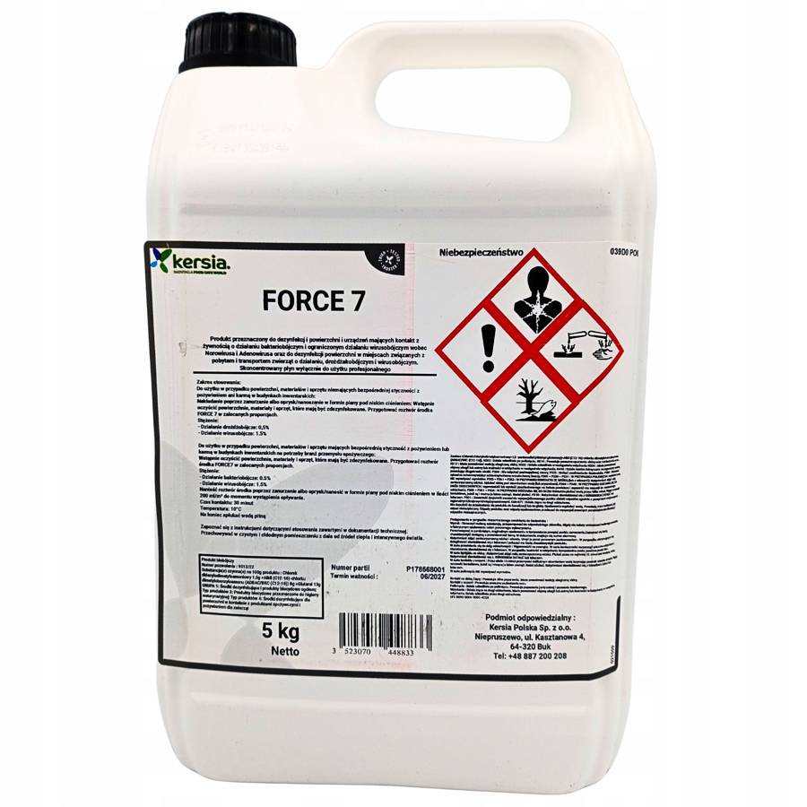 KERSIA Force 7 Preparat do Dezynfekcji Domieszczeń i Narzędzi AI/ASF 5KG