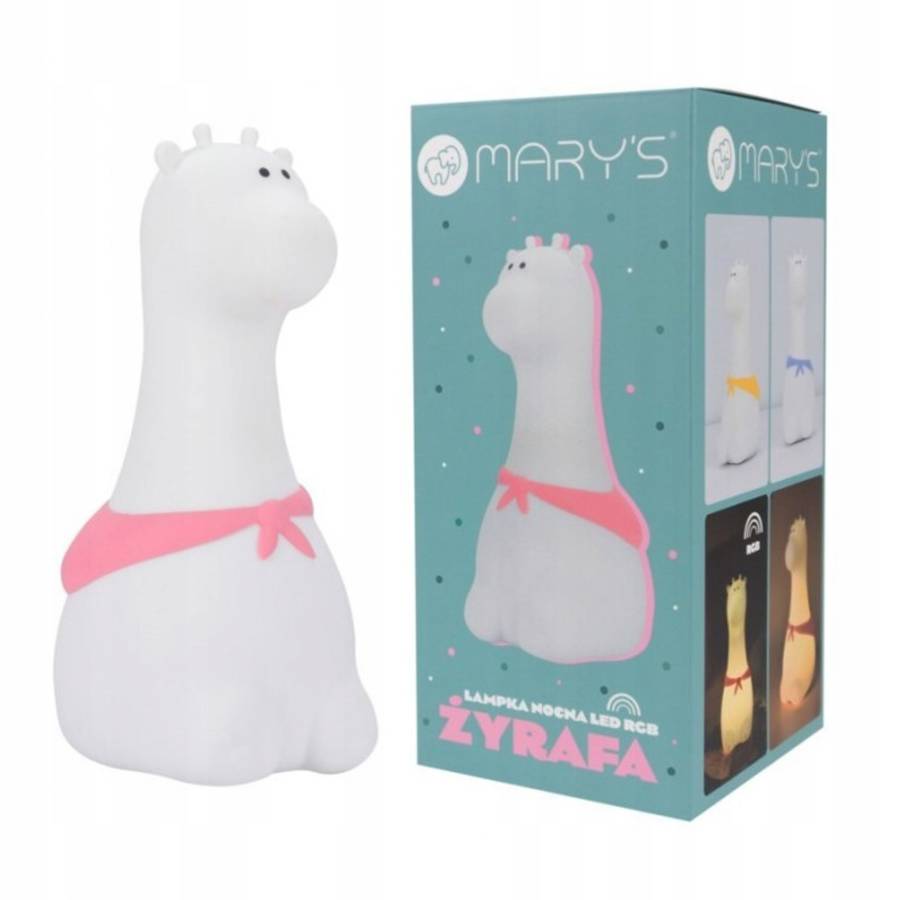 ECO MARY'S Żyrafa Lampka nocna dla dzieci urocza ciepła barwa led rgb ŻYRAFA