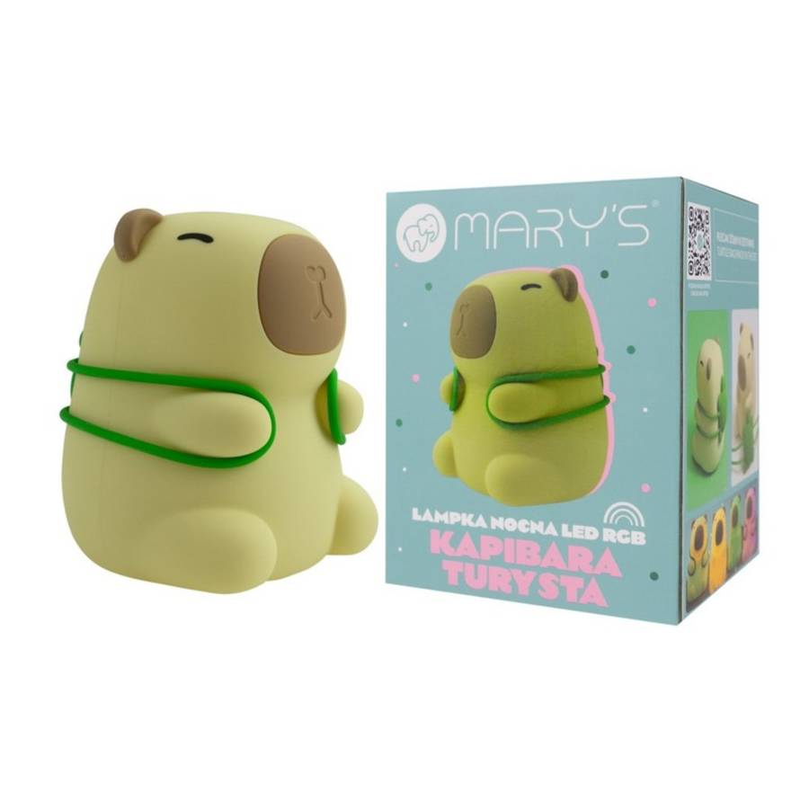 ECO MARY'S Kapibara Turystka Lampka nocna dla dzieci zmienia kolory led rgb KAPIBARA TURYSTKA