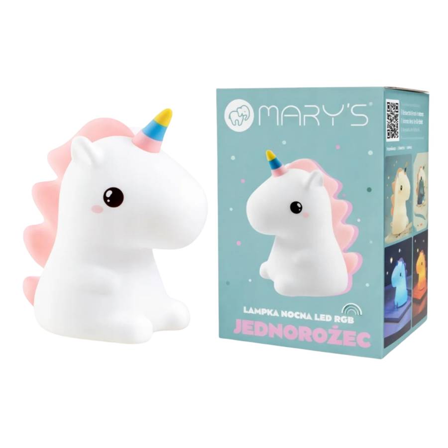 ECO MARY'S Jednorożec Lampka nocna dla dzieci uspokajająca urocza led rgb JEDNOROŻEC
