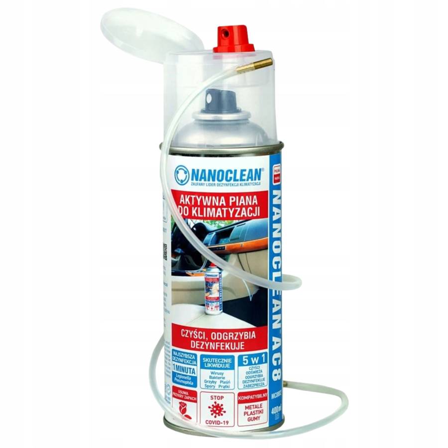 NANOCLEAN AC8 lawenda Aktywna piana do czyszczenia odgrzybiania klimatyzacji AC8 0,4l