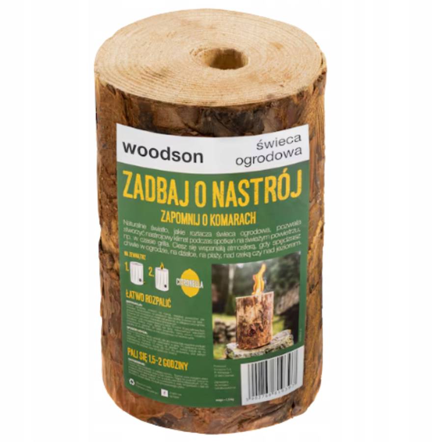 WOODSON Zadbaj o nastrój Citronella Grill na majówkę biwak ryby świeca na komary WOODSON Citronella